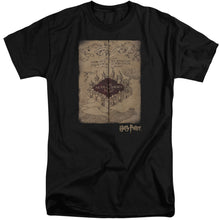 Load image into Gallery viewer, Harry Potter Marauders Map Mens Tall T Shirt Black