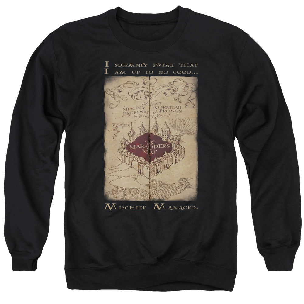 Harry Potter Marauders Map Words Mens Crewneck Sweatshirt Black