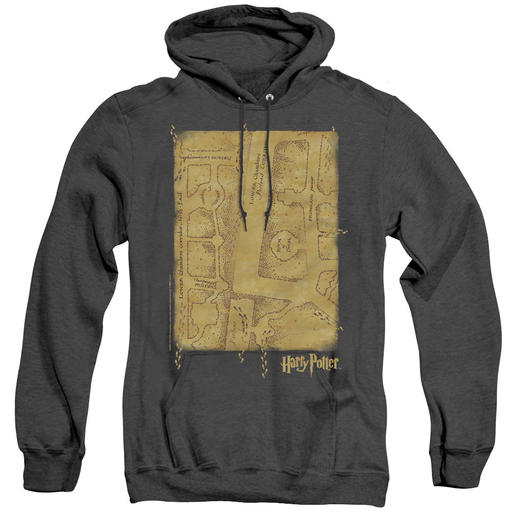 Harry Potter Marauders Map Interior Heather Mens Hoodie Black