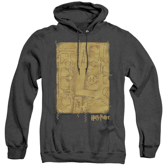Harry Potter Marauders Map Interior Mens Heather Hoodie Black Officially Licensed