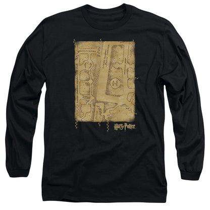 Harry Potter Marauders Map Interior Mens Long Sleeve Shirt Black