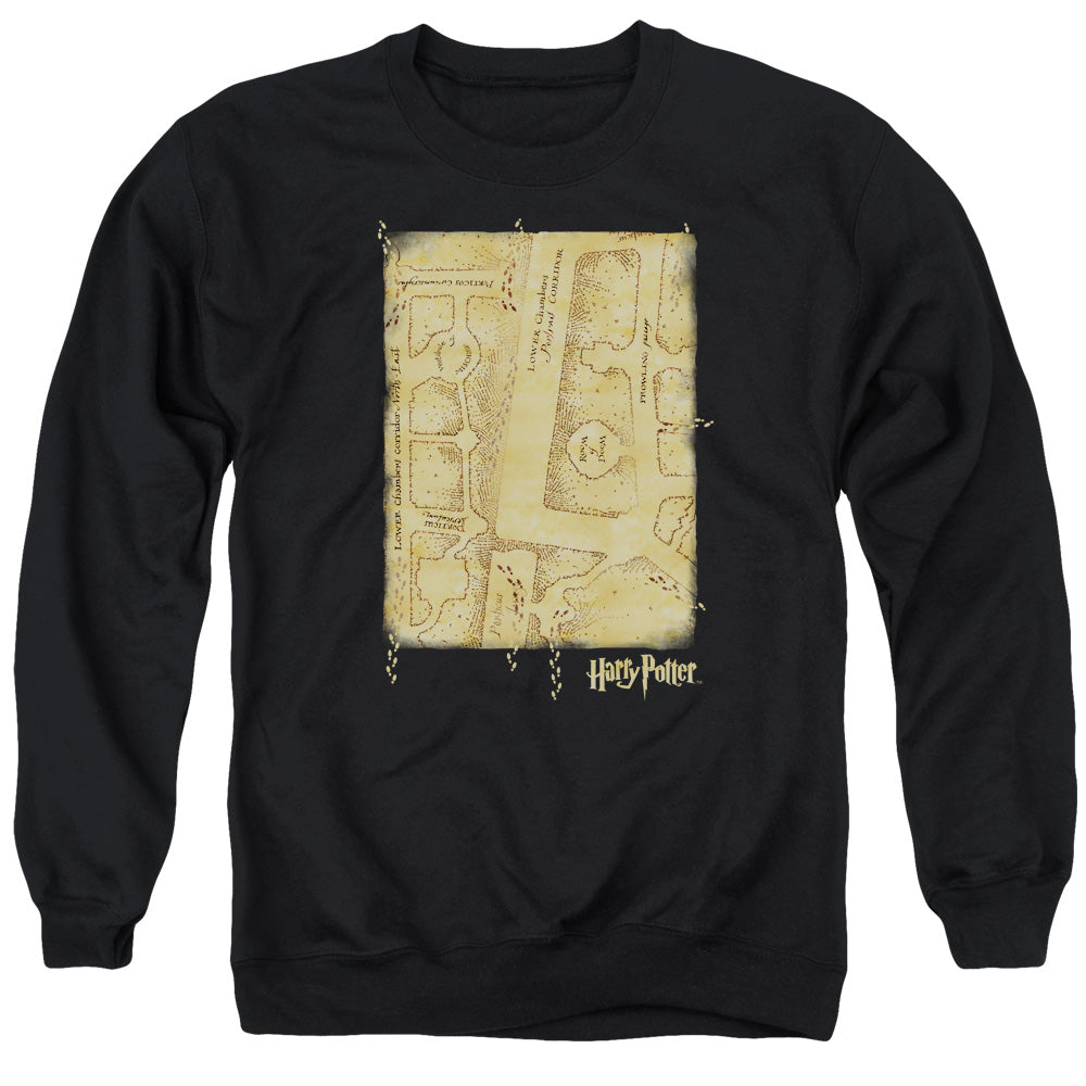 Harry Potter Marauders Map Interior Mens Crewneck Sweatshirt Black
