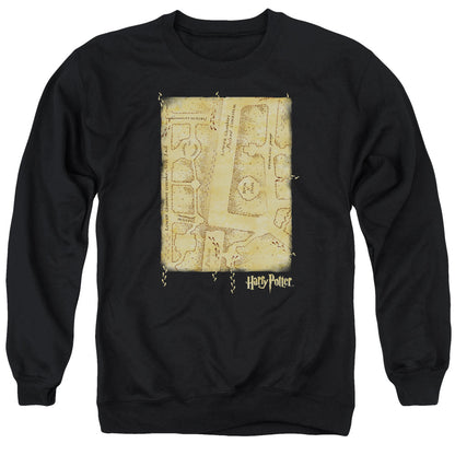 Harry Potter Marauders Map Interior Mens Crewneck Sweatshirt Black
