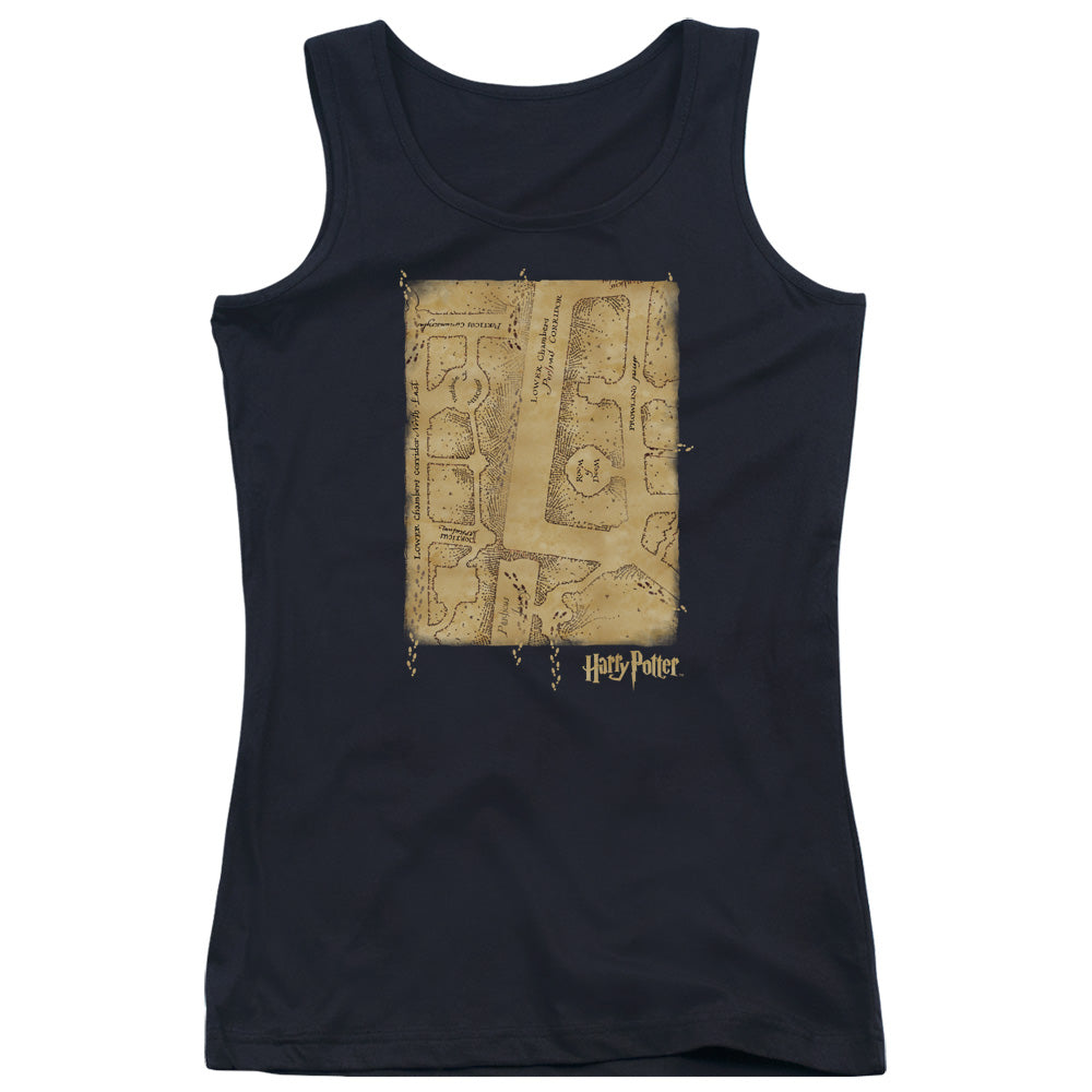 Harry Potter Marauders Map Interior Womens Tank Top Shirt Black