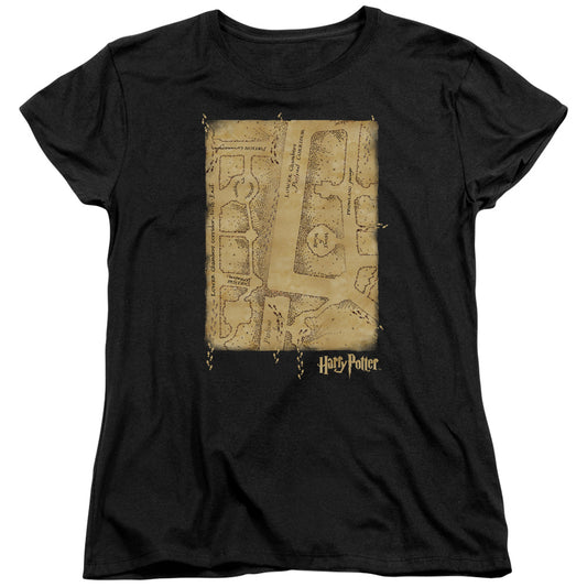 Harry Potter Marauders Map Interior Womens T Shirt Black