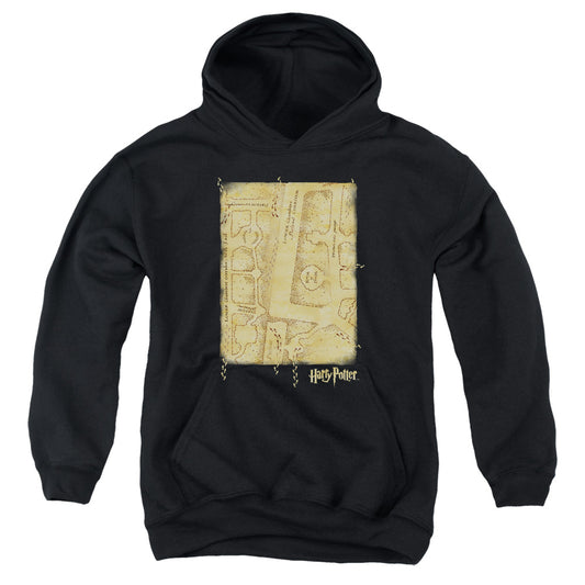 Harry Potter Marauders Map Interior Kids Youth Hoodie Black