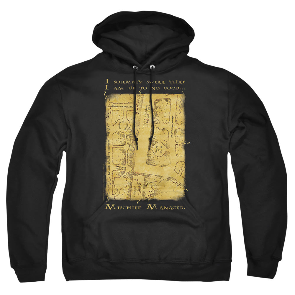 Harry Potter Marauders Map Interior Words Mens Hoodie Black Officially Licensed