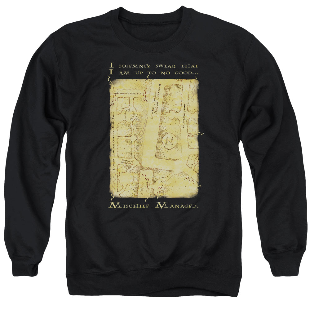 Harry Potter Marauders Map Interior Words Mens Crewneck Sweatshirt Black