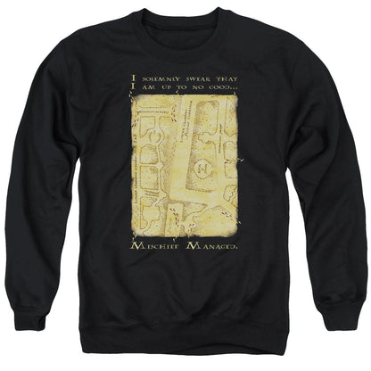 Harry Potter Marauders Map Interior Words Mens Crewneck Sweatshirt Black