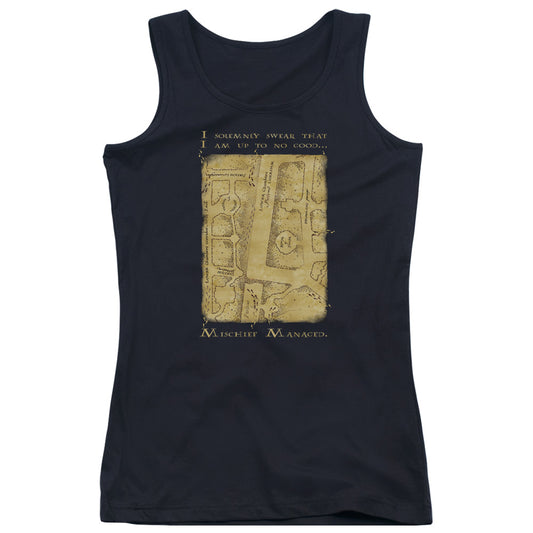 Harry Potter Marauders Map Interior Words Womens Tank Top Shirt Black