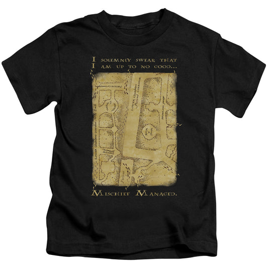 Harry Potter Marauders Map Interior Words Juvenile Kids Youth T Shirt Black