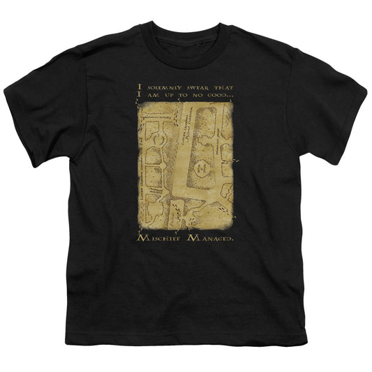 Harry Potter Marauders Map Interior Words Kids Youth T Shirt Black