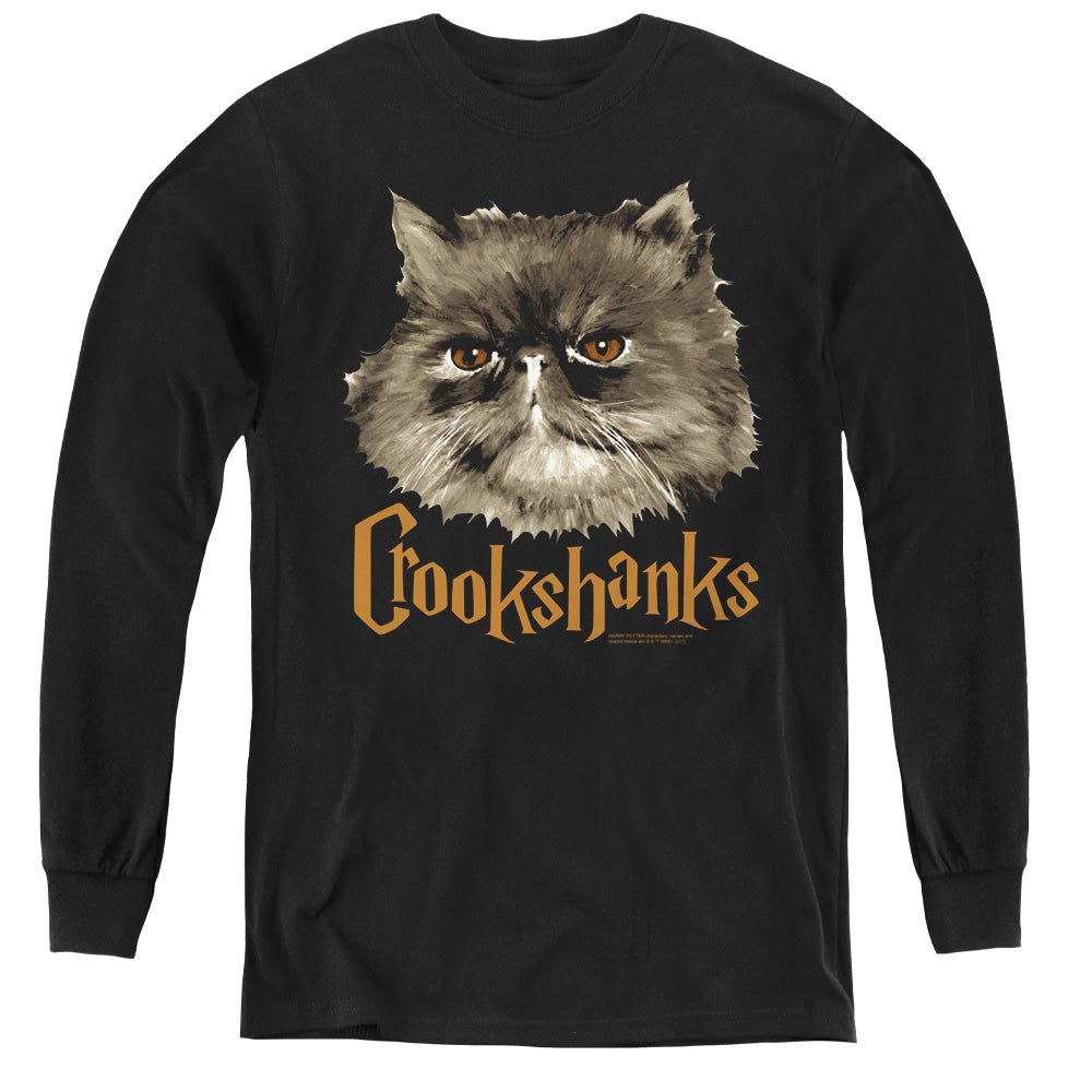 Harry Potter Crookshanks Long Sleeve Kids Youth T Shirt Black