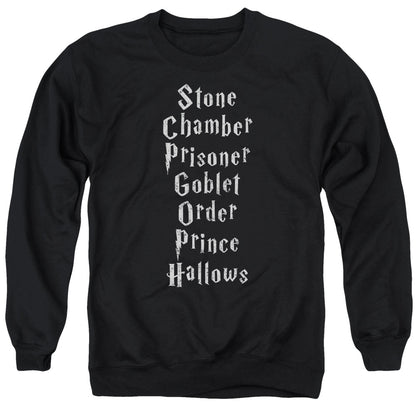Harry Potter Titles Mens Crewneck Sweatshirt Black