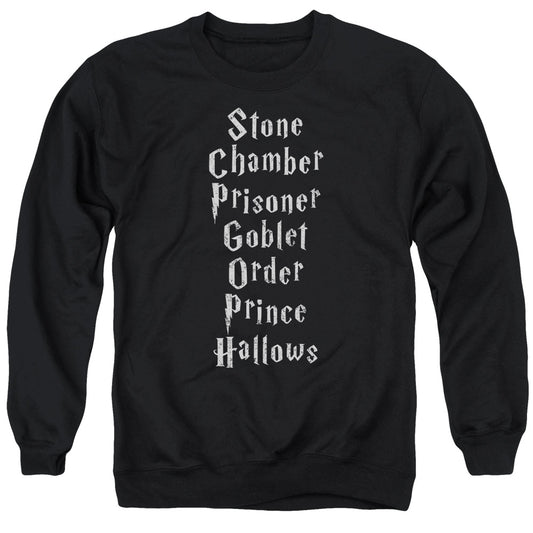 Harry Potter Titles Mens Crewneck Sweatshirt Black