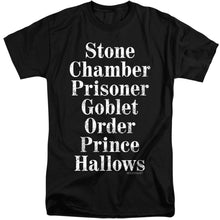 Load image into Gallery viewer, Harry Potter Titles Mens Tall T Shirt Black
