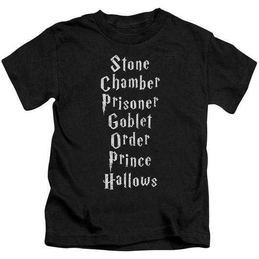 Harry Potter Titles Juvenile Kids Youth T Shirt Black
