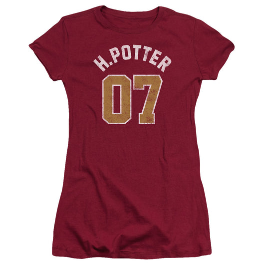 Harry Potter Potter Jersey Junior Sheer Cap Sleeve Womens T Shirt Cardinal