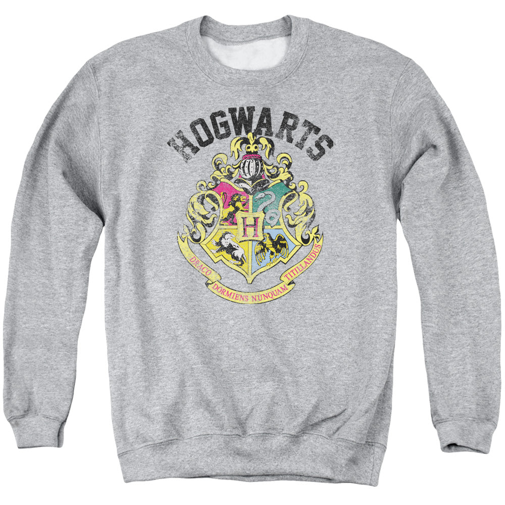 Harry Potter Hogwarts Crest Mens Crewneck Sweatshirt Athletic Heather