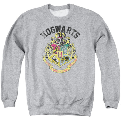 Harry Potter Hogwarts Crest Mens Crewneck Sweatshirt Athletic Heather