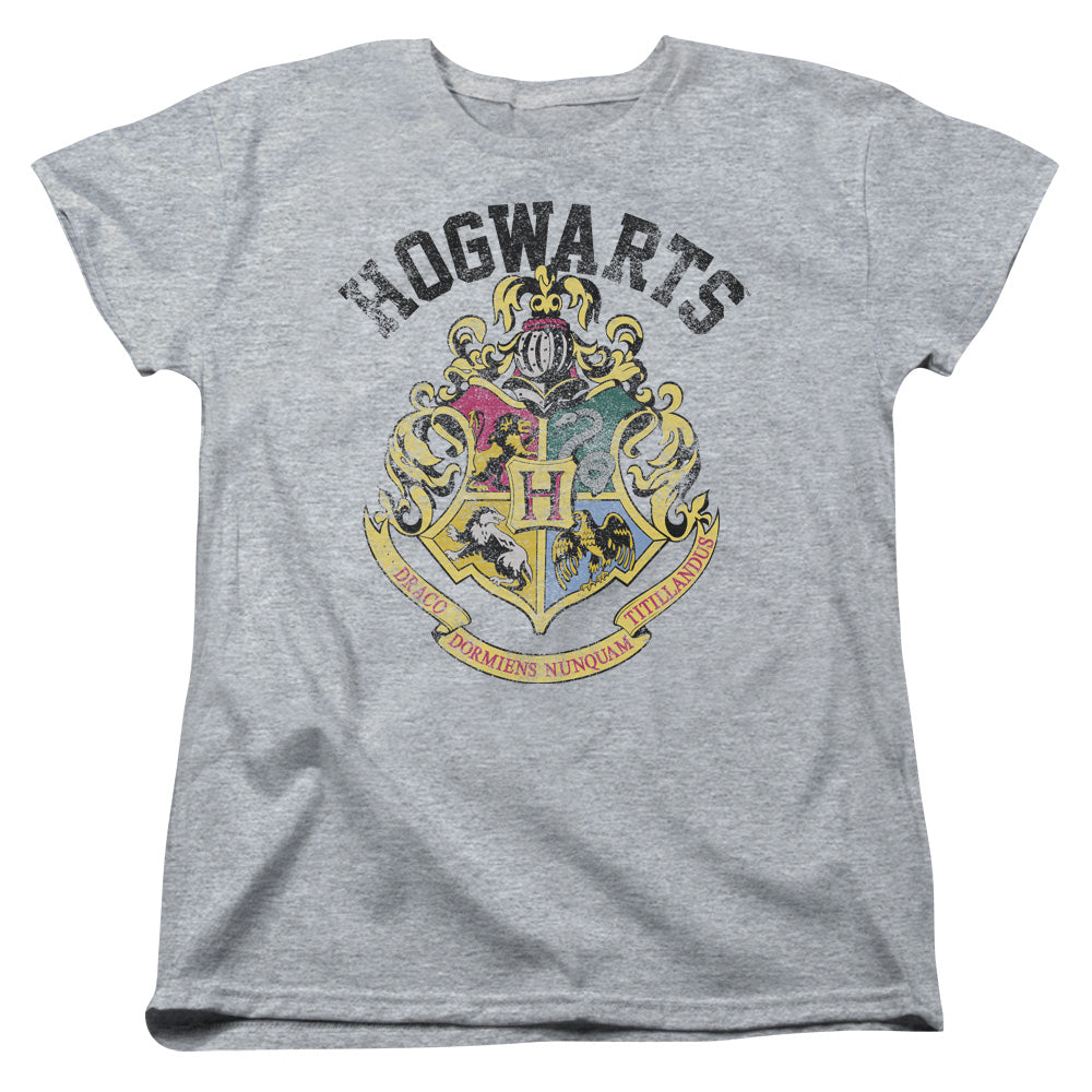 Harry Potter Hogwarts Crest Womens T Shirt Athletic Heather