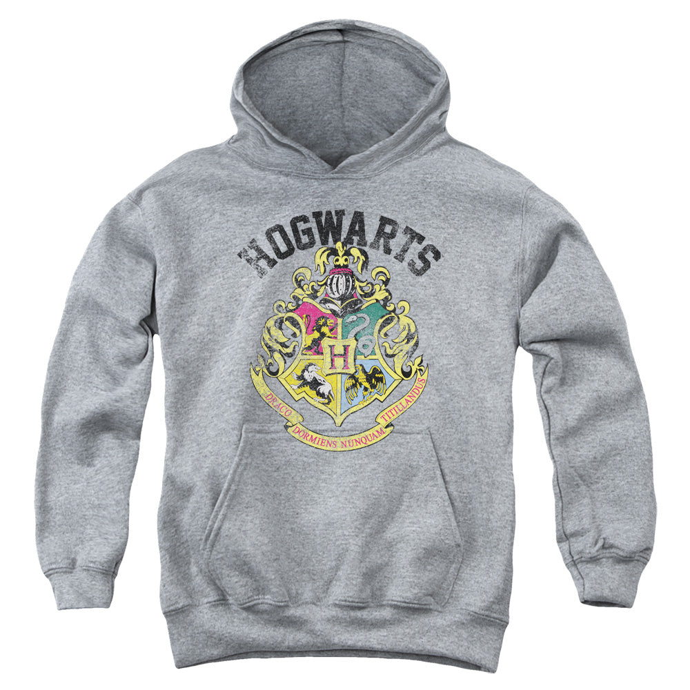 Harry Potter Hogwarts Crest Kids Youth Hoodie Athletic Heather