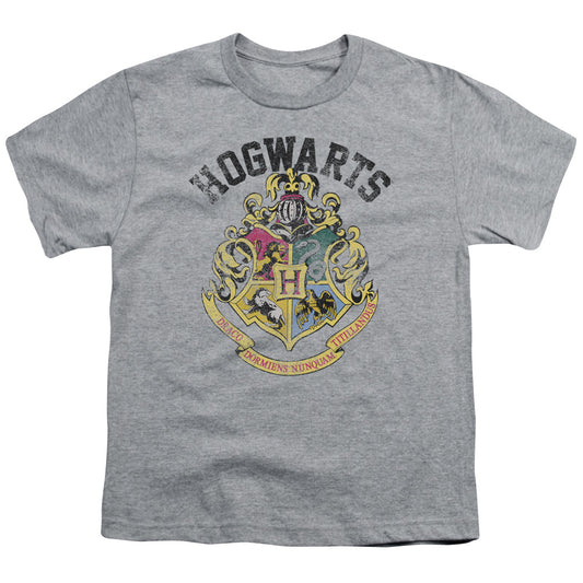 Harry Potter Hogwarts Crest Kids Youth T Shirt Athletic Heather