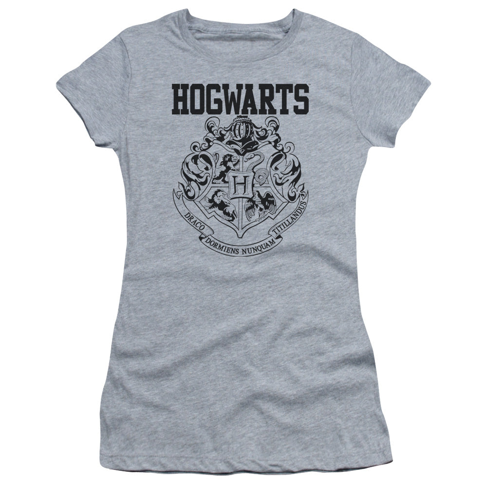 Harry Potter Hogwarts Athletic Junior Sheer Cap Sleeve Womens T Shirt Athletic Heather