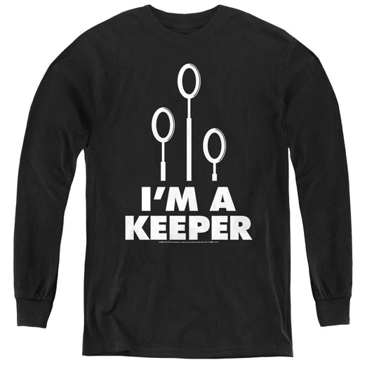 Harry Potter Keeper Long Sleeve Kids Youth T Shirt Black