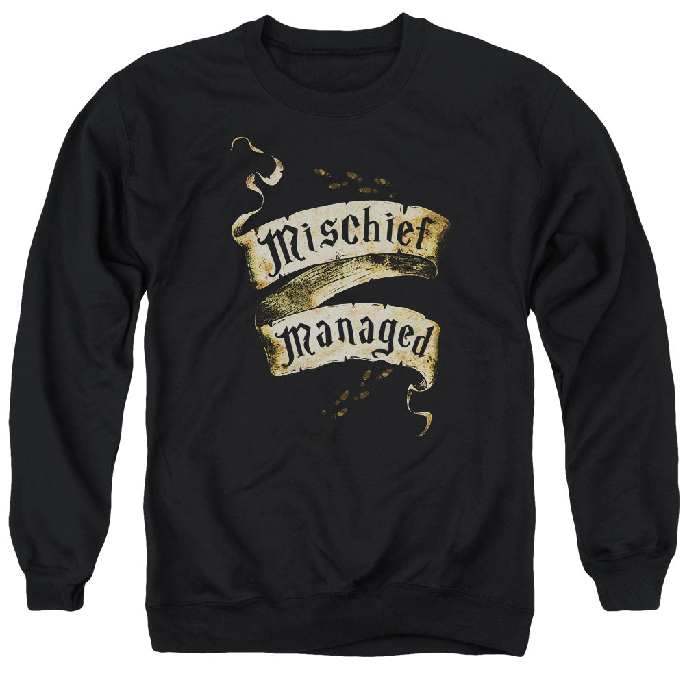 Harry Potter Mischief Managed Mens Crewneck Sweatshirt Black