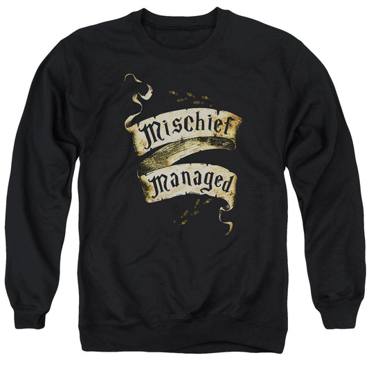 Harry Potter Mischief Managed Mens Crewneck Sweatshirt Black