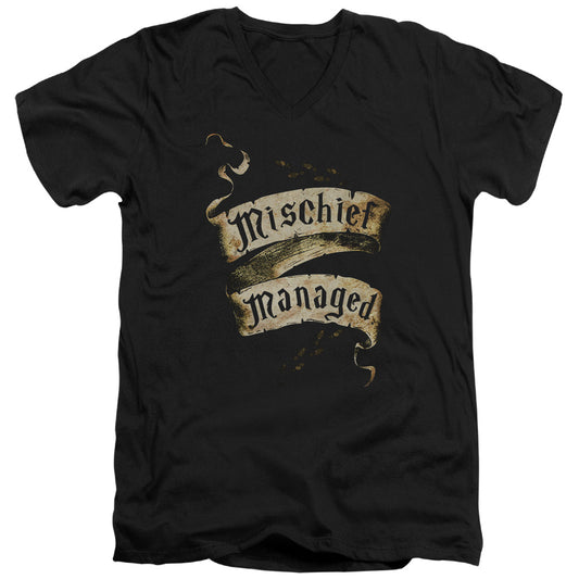 Harry Potter Mischief Managed Mens Slim Fit V-Neck T Shirt Black