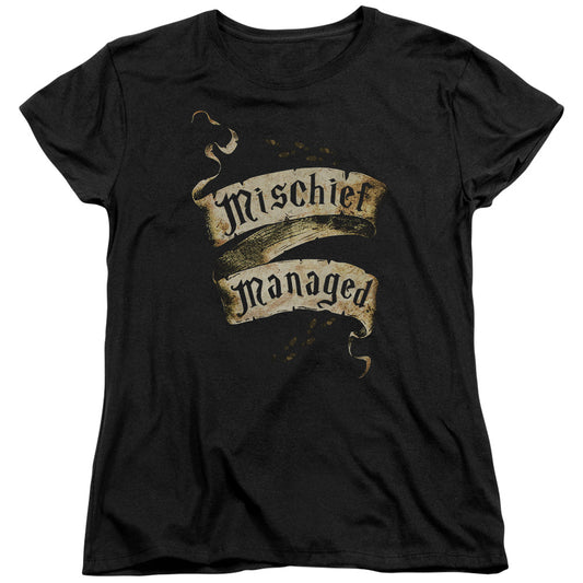 Harry Potter Mischief Managed Womens T Shirt Black