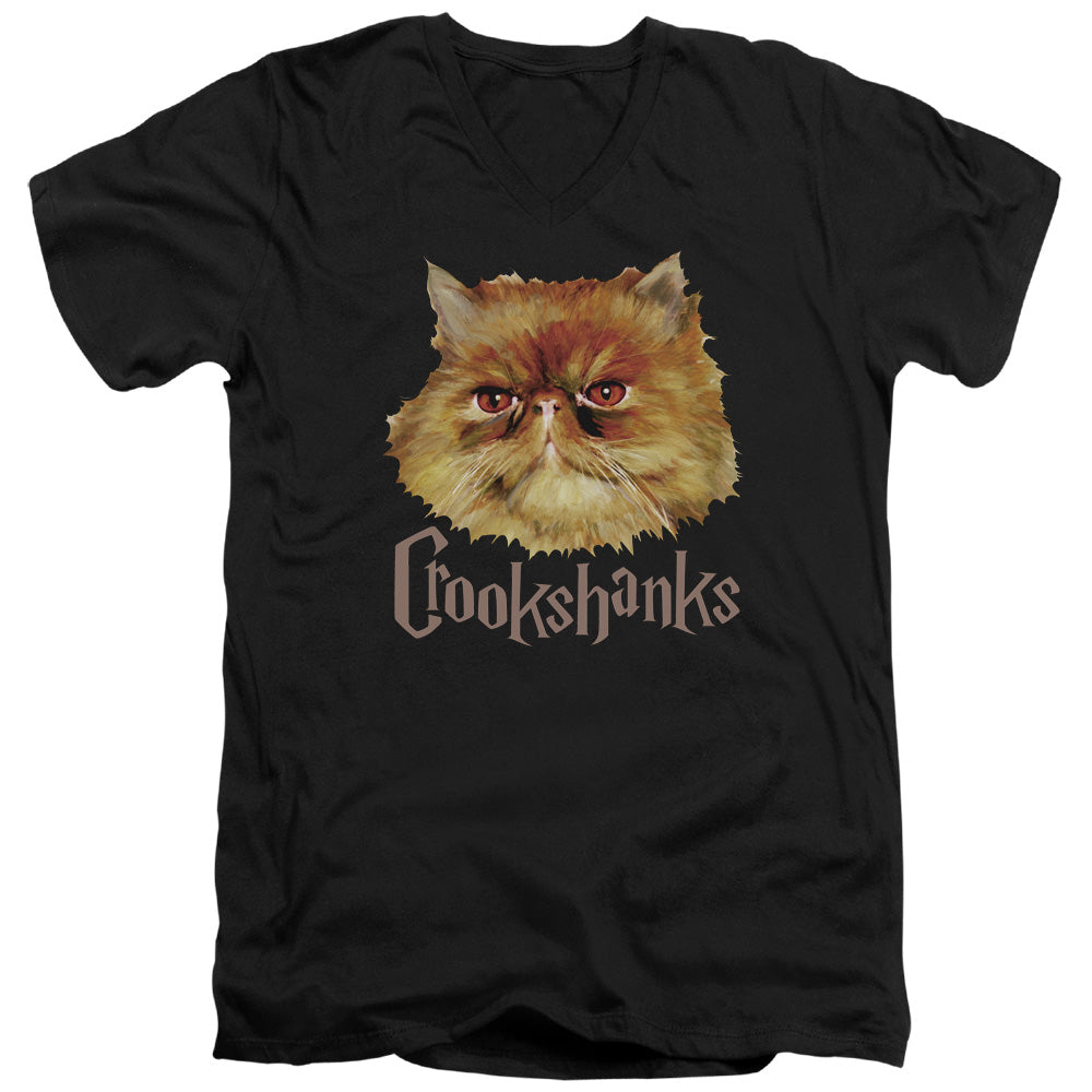 Harry Potter Crookshanks Color Mens Slim Fit V-Neck T Shirt Black
