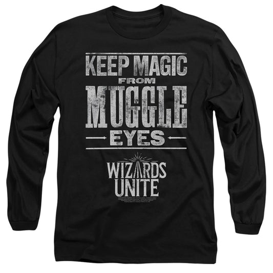 Harry Potter Wizards Unite Hidden Magic Mens Long Sleeve Shirt Black