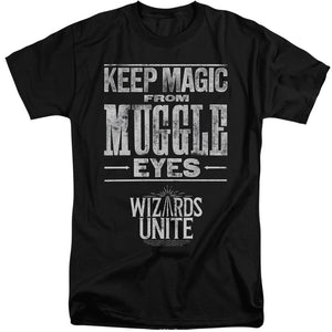 Harry Potter Wizards Unite Hidden Magic Mens Tall T Shirt Black