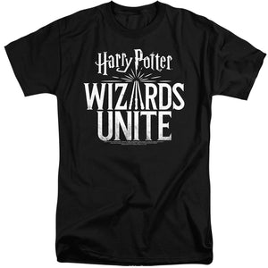 Harry Potter Wizards Unite Wizards Unite Logo Mens Tall T Shirt Black