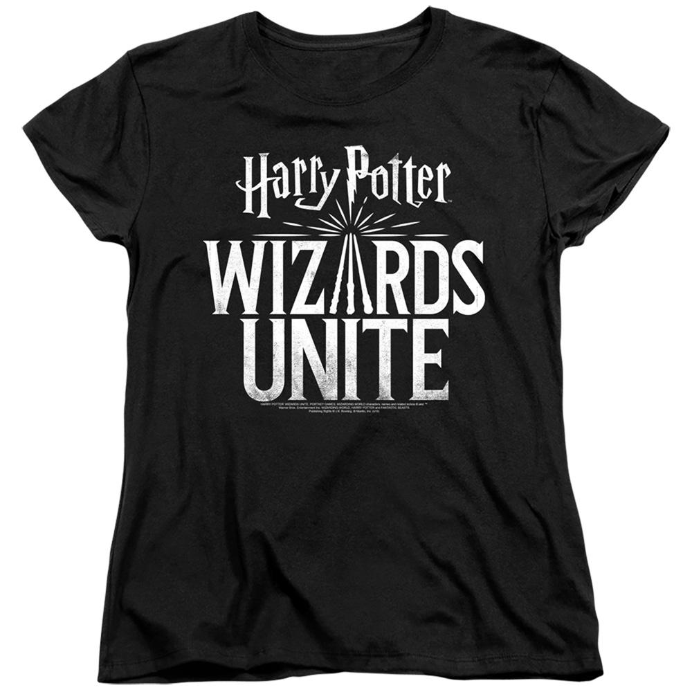 Harry Potter Wizards Unite Wizards Unite Logo Womens T Shirt Black