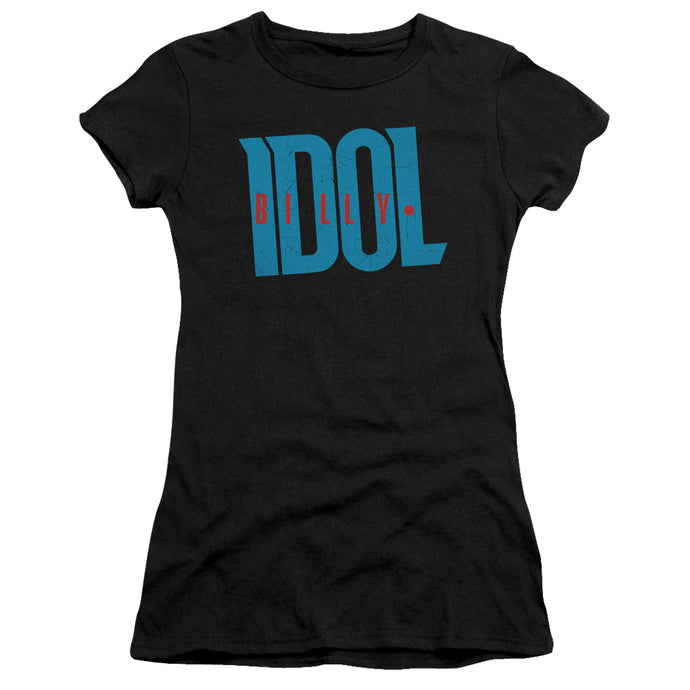 Billy Idol Logo Junior Sheer Cap Sleeve Womens T Shirt Black