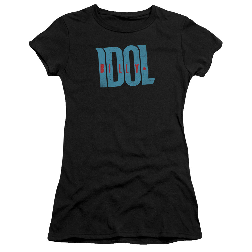 Billy Idol Logo Junior Sheer Cap Sleeve Premium Bella Canvas Womens T Shirt Black