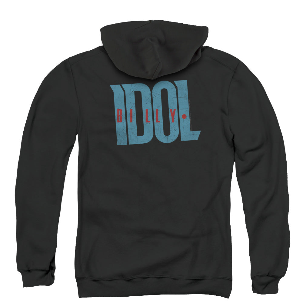 Billy Idol Logo Back Print Zipper Mens Hoodie Black