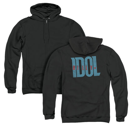 Billy Idol Logo Back Print Zipper Mens Hoodie Black