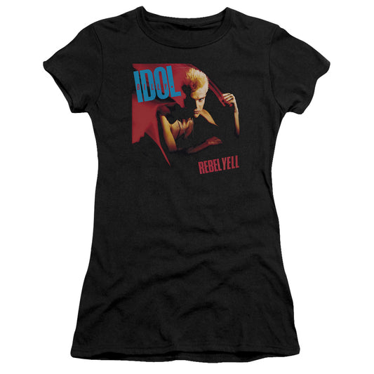 Billy Idol Rebel Yell Junior Sheer Cap Sleeve Womens T Shirt Black