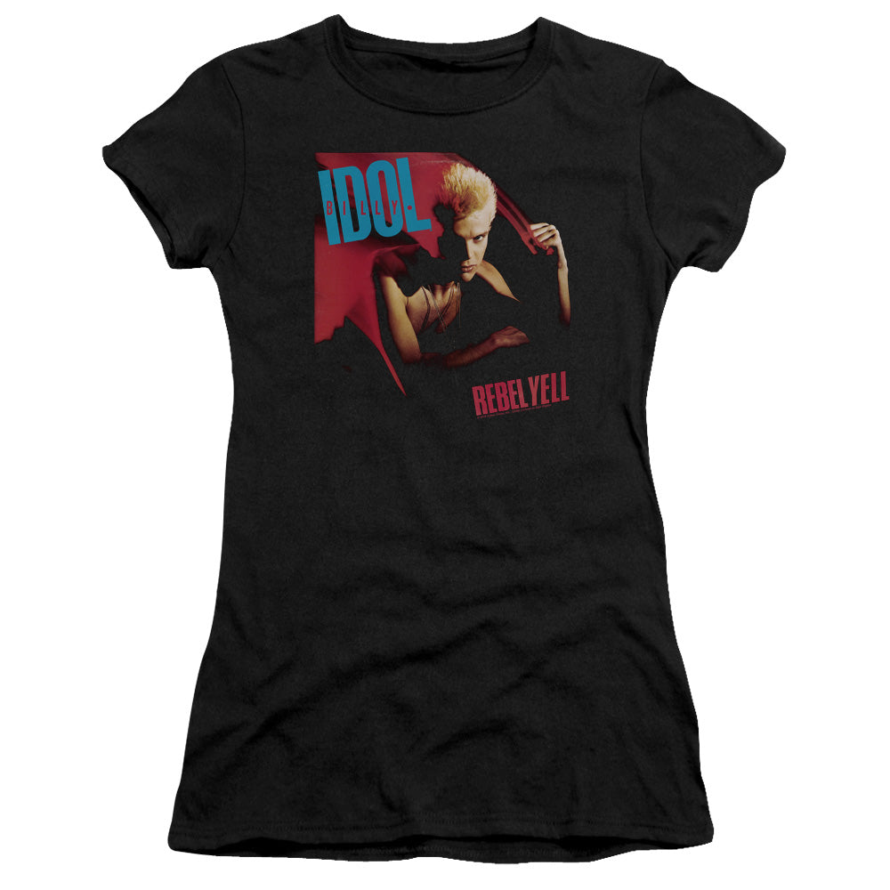 Billy Idol Rebel Yell Junior Sheer Cap Sleeve Premium Bella Canvas Womens T Shirt Black