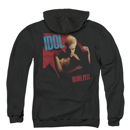 Billy Idol Rebel Yell Back Print Zipper Mens Hoodie Black