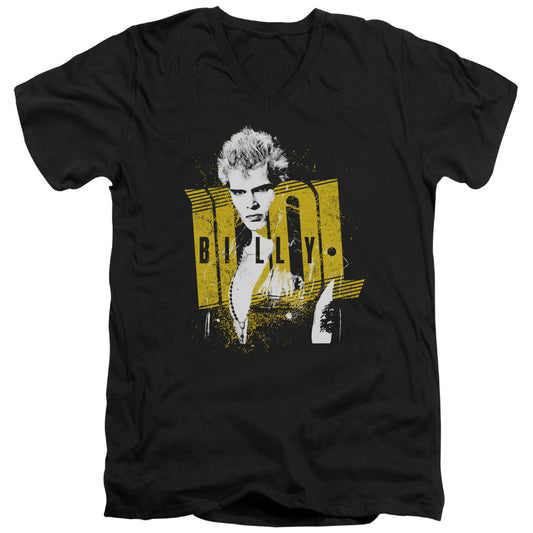 Billy Idol Brash Mens Slim Fit V-Neck T Shirt Black