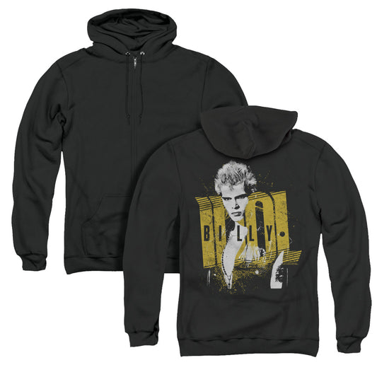 Billy Idol Brash Back Print Zipper Mens Hoodie Black