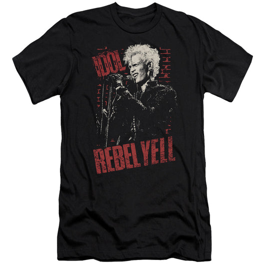 Billy Idol Brick Wall Slim Fit Mens T Shirt Black