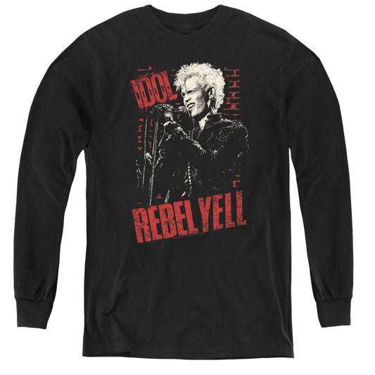 Billy Idol Brick Wall Long Sleeve Kids Youth T Shirt Black