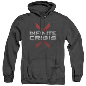 Infinite Crisis Logo Mens Heather Hoodie Black